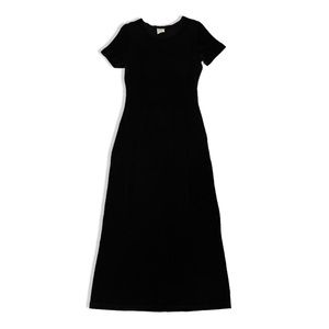 Vintage 90s Black Slinky Maxi Dress